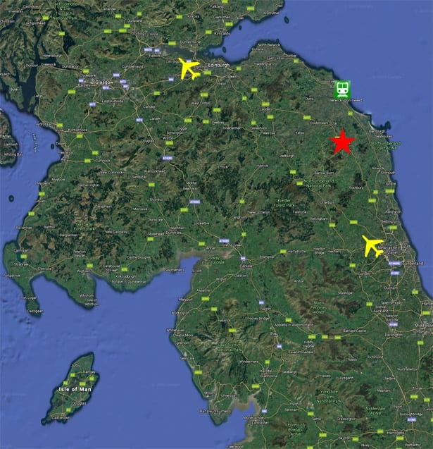 Satellite map of the north east and southern scotland